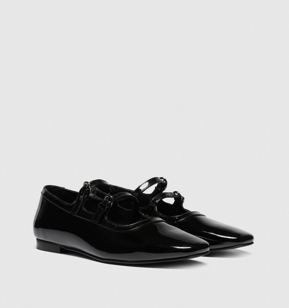 Patent leather flats - women's flat shoes - Black | Sisley image number 2